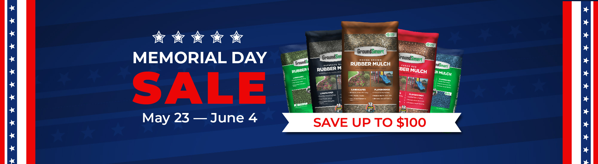 Memorial Day Rubber Mulch Sale GroundSmart Rubber Mulch